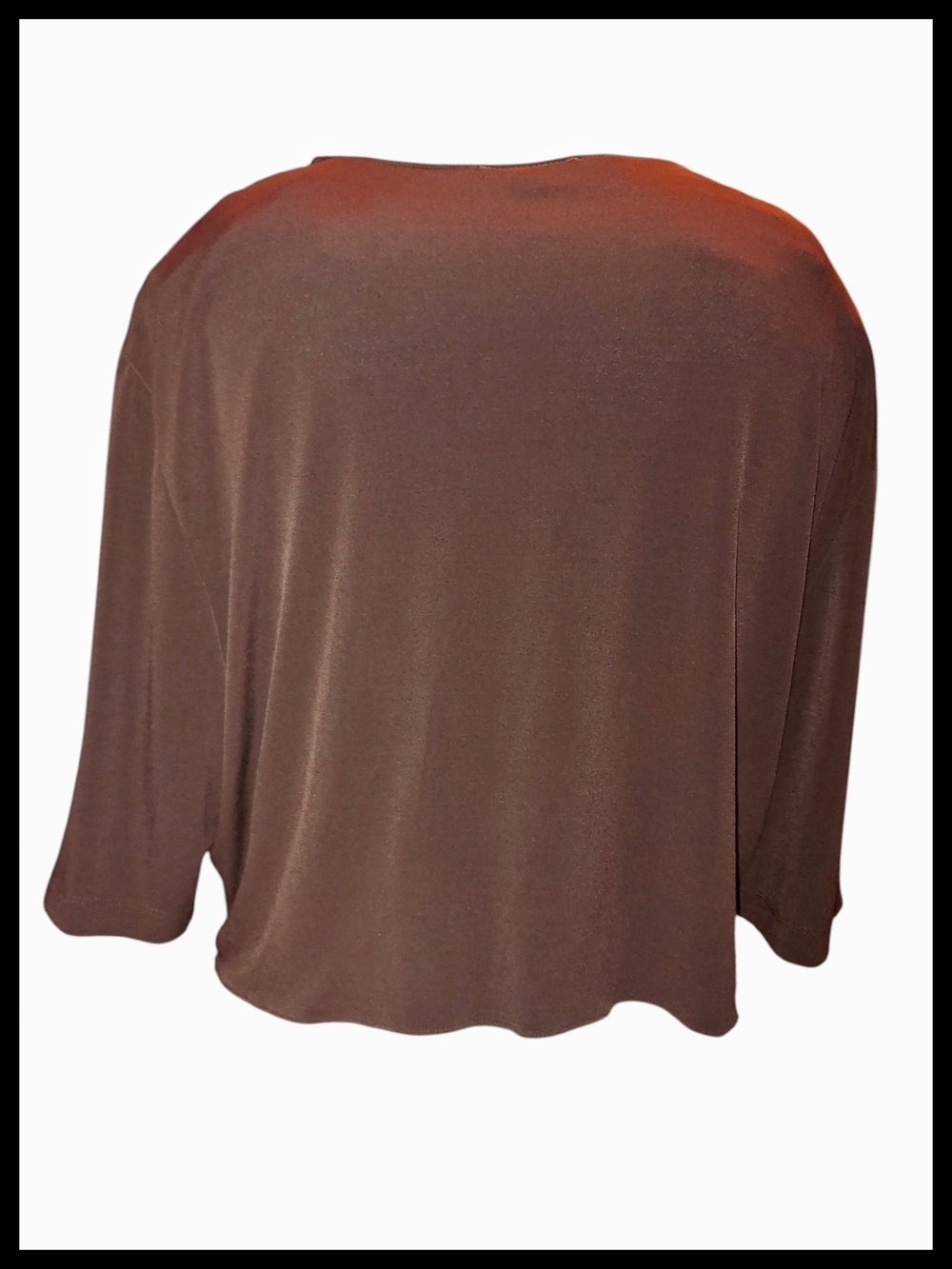 Dress Barn Woman Brown Tie-Front Shrug - Picture 2 of 4